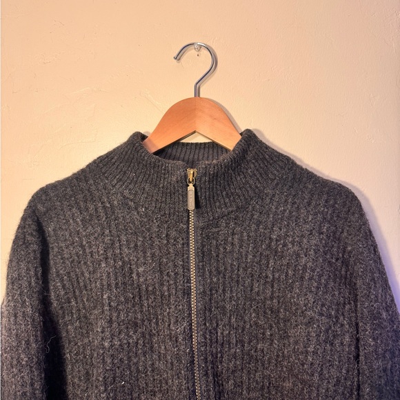 Vintage LL Bean Zip-Up Lambswool/Alpaca Sweater - GREY - Picture 3 of 4